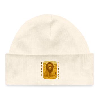Lion, ami du safari - Bonnet bébé bio - blanc - Devant