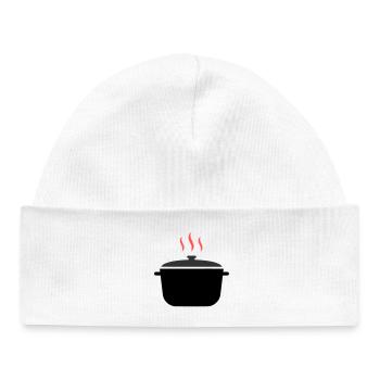 Cooking Pot Steam Cooking - Baby Organic Beanie - white - Front