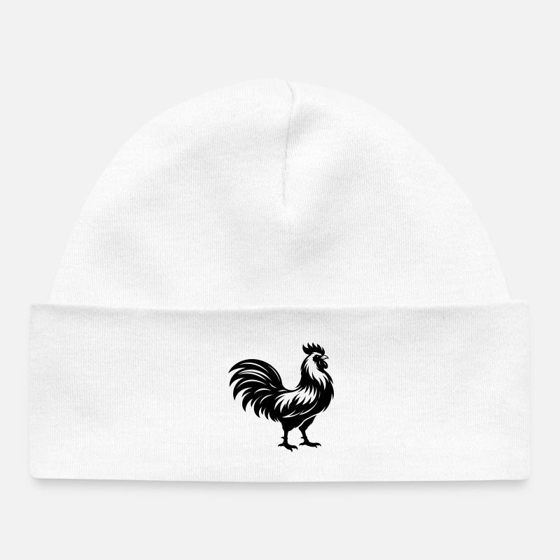 Silhouette du coq - Bonnet bébé bio - blanc