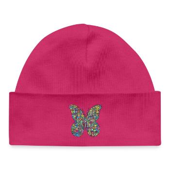 Color Spectacle Butterfly - Baby Organic Beanie - hot pink - Front