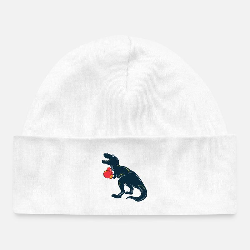 Dino Boxer Rex - Bonnet bébé bio - blanc