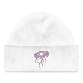 Minimalistisches Kombucha Scoby Tee Quallen - Baby Organic Mütze - Weiß - Vorne