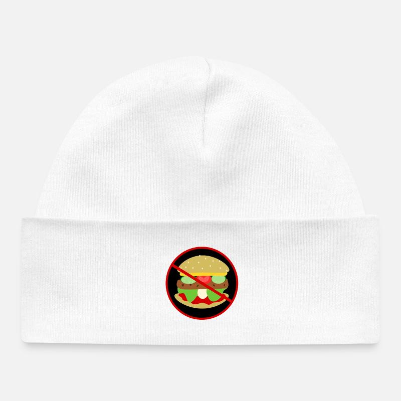 No_fast_food_please - Bonnet bébé bio - blanc