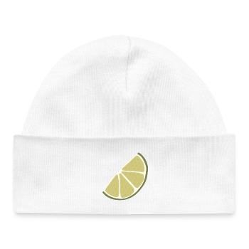 Lime Slice Citron Vert Minimaliste - Bonnet bébé bio - blanc - Devant