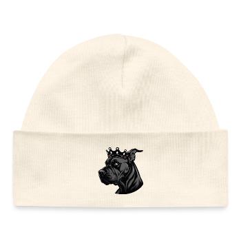 Great Dane Dog Crown - Baby Organic Beanie - white - Front