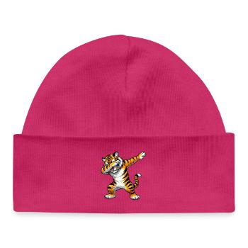 Dab Tiger Cartoon - Baby Organic Mütze - Weiß - Vorne