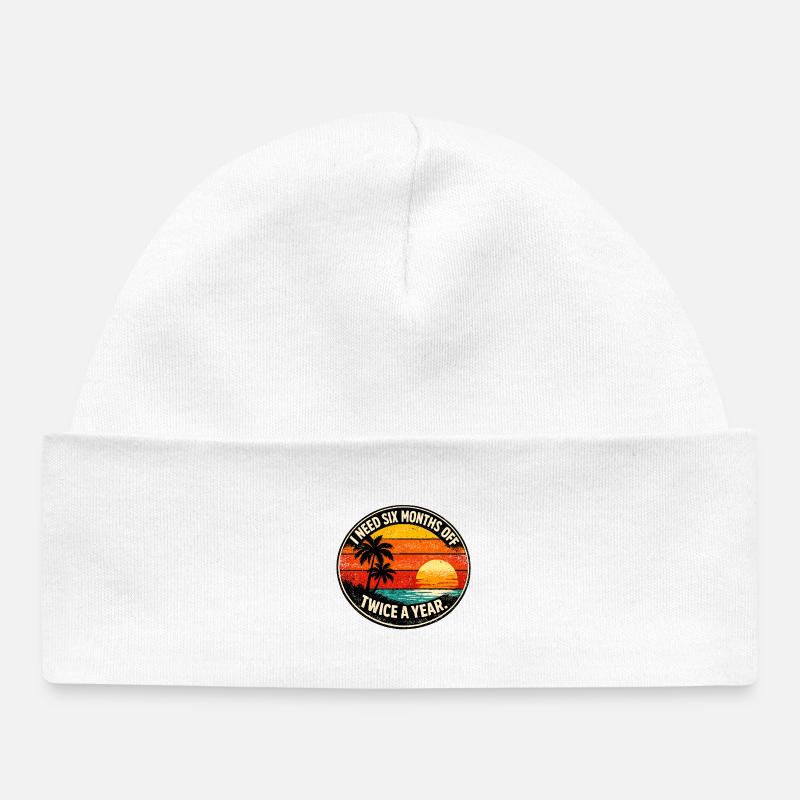Rêves de fête Coucher de soleil rétro - Bonnet bébé bio - blanc