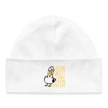 Seagull Crazy Think Twice? I Don't Even Think Once - Baby Organic Beanie - white - Front