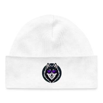 Husky glam purple glasses - Baby Organic Beanie - white - Front