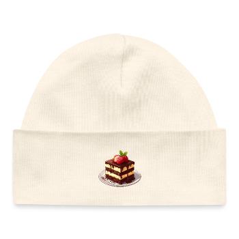 Chocolate cake with raspberry - Baby Organic Beanie - white - Front