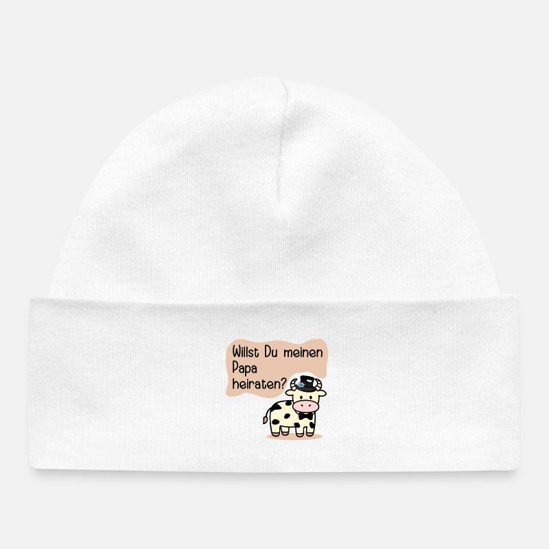 Épouser mon père - Demande en mariage - Bonnet bébé bio - blanc