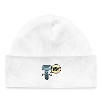 Screw This Funny Screw Pun Design - Baby Organic Beanie - white - Front