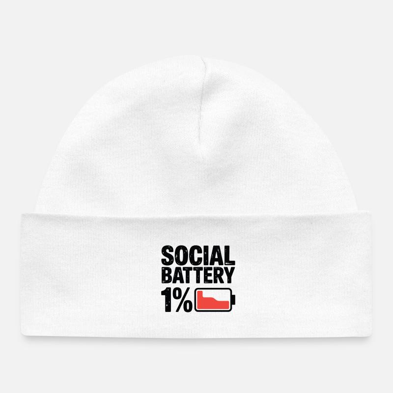 T-shirt graphique 1 % de la batterie sociale - Bonnet bébé bio - blanc