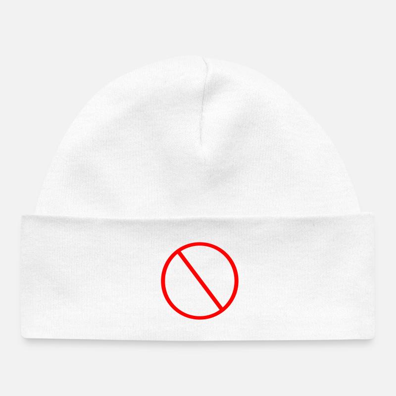 Panneau d’interdiction Panneau d’avertissement d’interdiction - Bonnet bébé bio - blanc