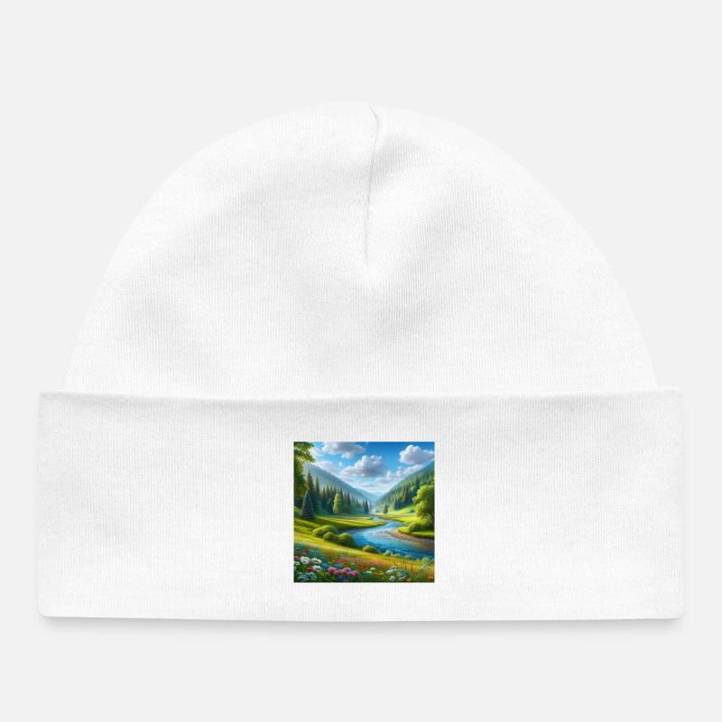 A beautiful spring hall - Baby Organic Beanie - white