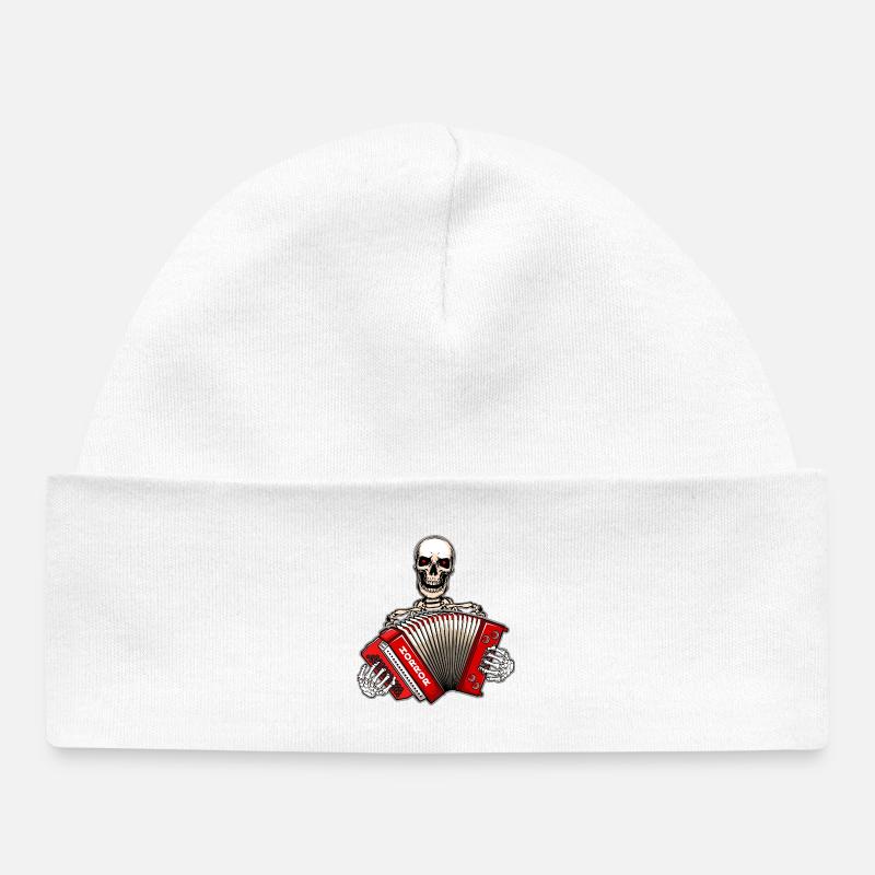 Styrian Harmonica Skeleton - Baby Organic Beanie - white