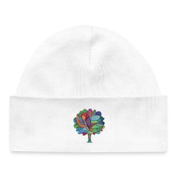 Arbre de Magie des Couleurs - Bonnet bébé bio - blanc - Devant