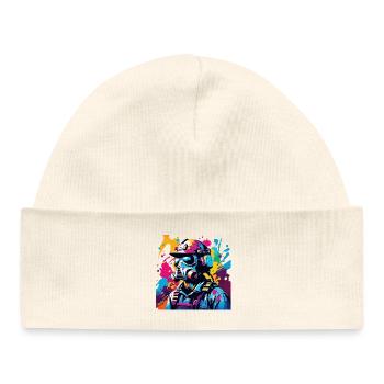 Vivid Gasmask Warrior - Baby Organic Beanie - white - Front
