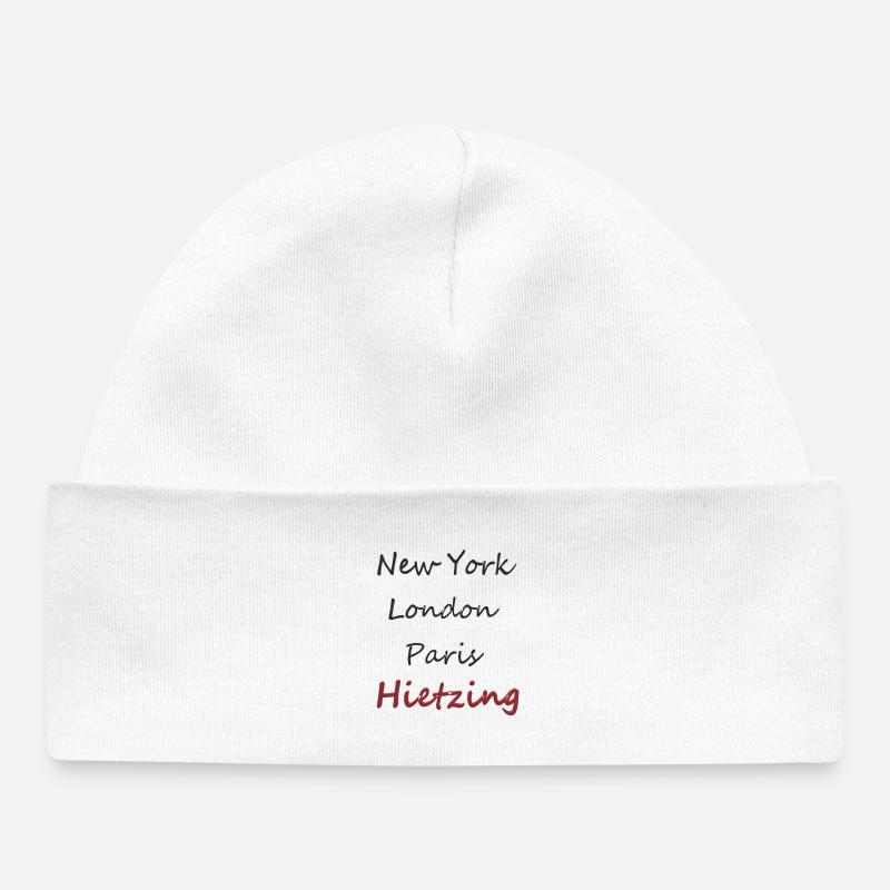 Städtische Manschrift NY, Londres, Paris, Hietzing - Bonnet bébé bio - blanc