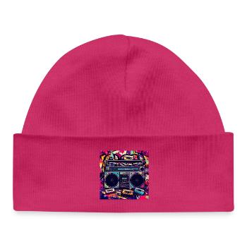 Boombox Graffiti Neon Retro - Baby Organic Beanie - white - Front
