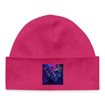 Neon Graffiti Portrait Spatters - Baby Organic Beanie - white - Front