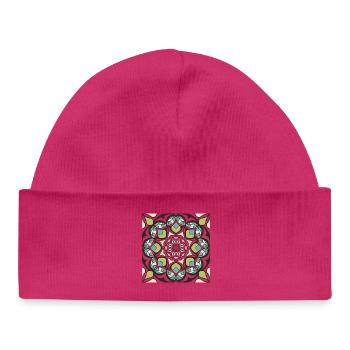 Mandala du printemps - Bonnet bébé bio - blanc - Devant