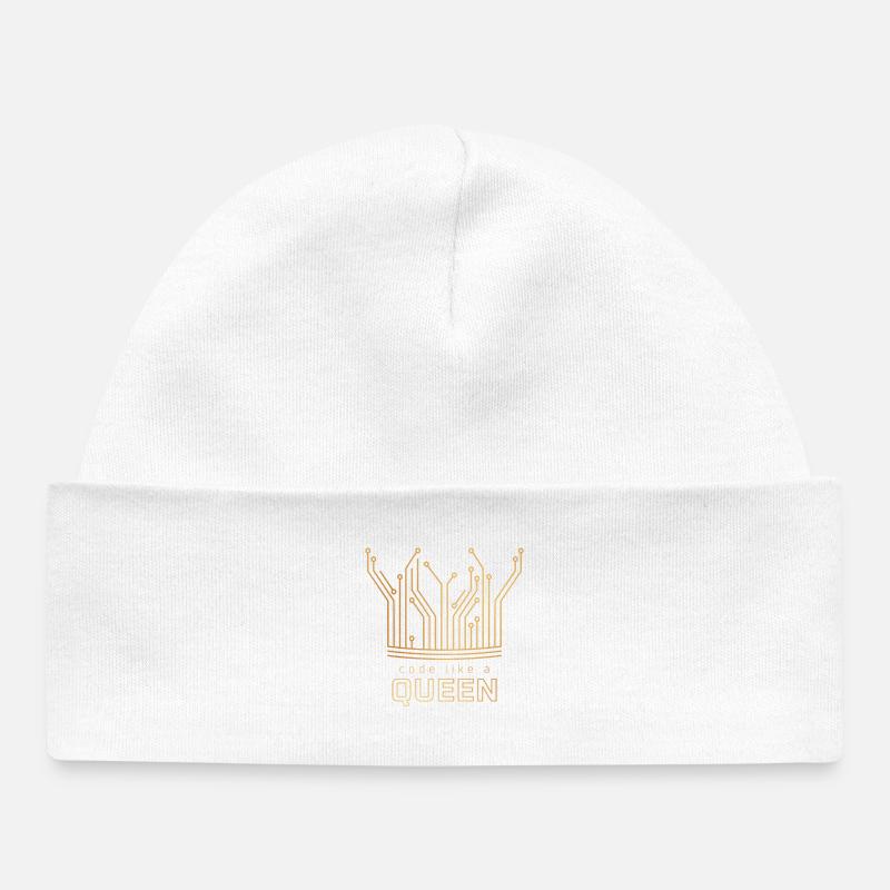 Code Like a Queen - Baby Organic Mütze - Weiß