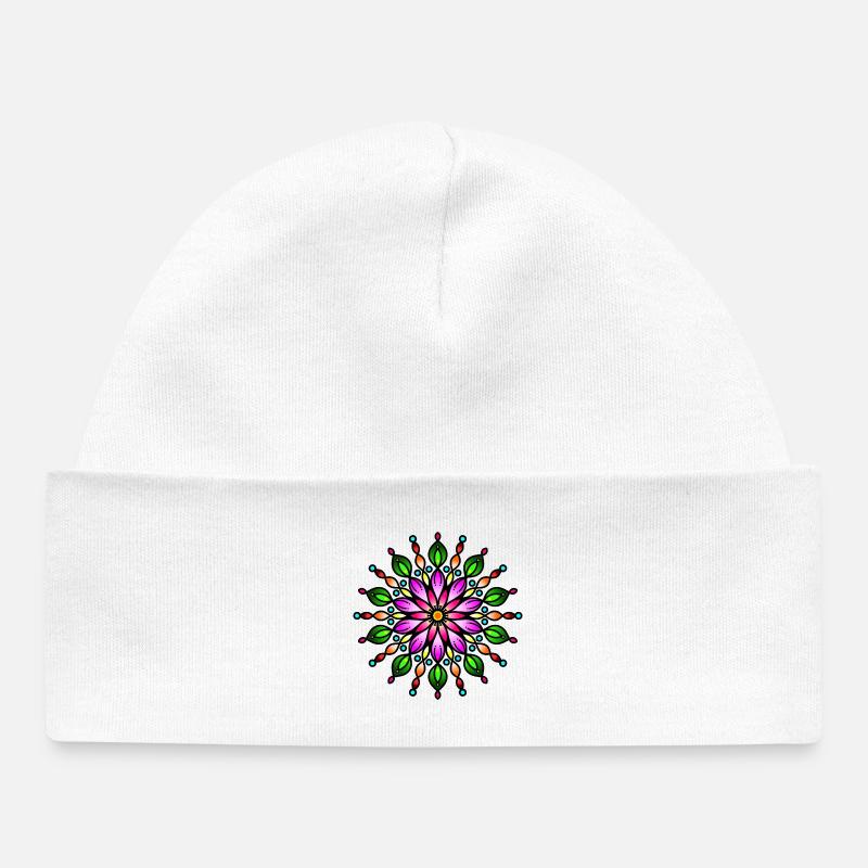 Étoile arc-en-ciel tropicale - Bonnet bébé bio - blanc