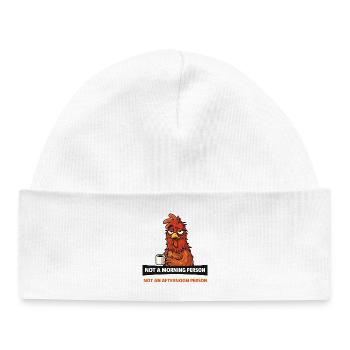 Grumpy Rooster Not a Morning Person - Baby Organic Beanie - white - Front