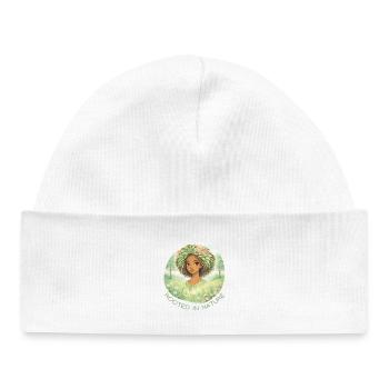 Une femme enracinée dans la Nature - Bonnet bébé bio - blanc - Devant