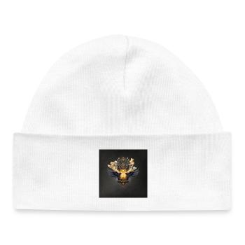 Dark Gold Winged Watch - Baby Organic Beanie - white - Front