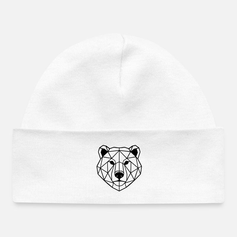 Polygone d’ours - Bonnet bébé bio - blanc
