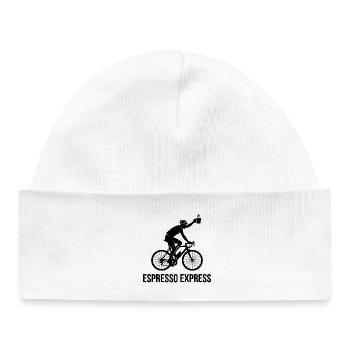 Cyclist Silhouette Road Bike Espresso Coffee - Baby Organic Beanie - white - Front