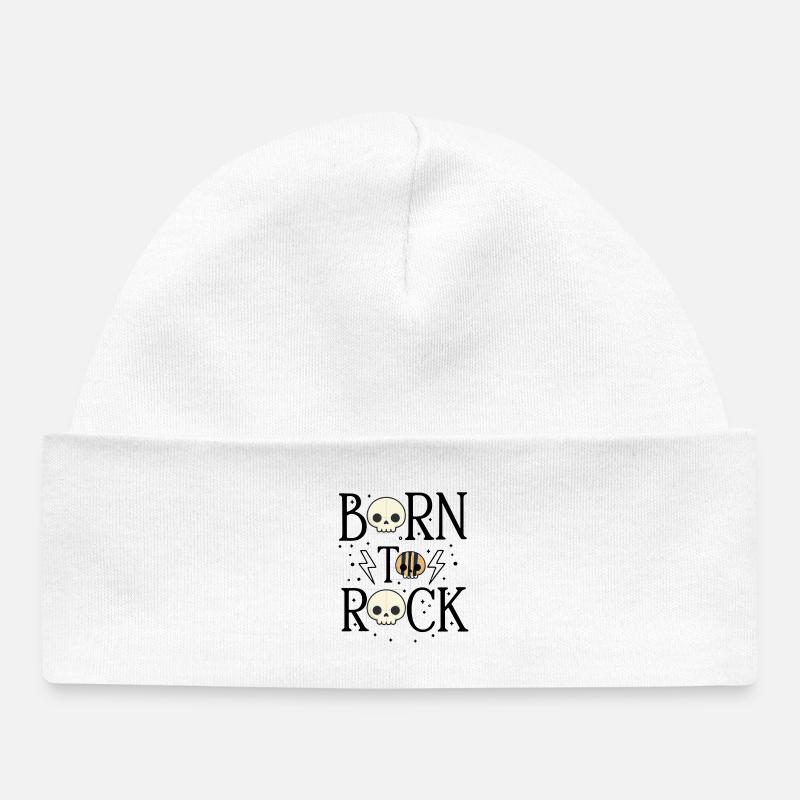 Né pour le rock - Bonnet bébé bio - blanc