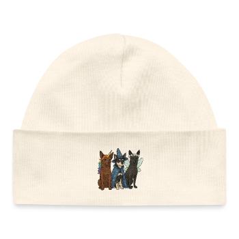 Magical Fantasy Dogs - Australian Kelpie Dogs - Baby Organic Beanie - white - Front