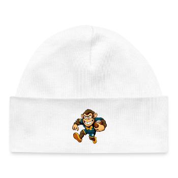 Rugby des singes - Bonnet bébé bio - blanc - Devant