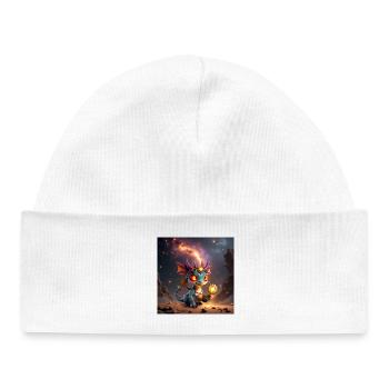 Dragon Steampunk Lumineux avec des Engrenages - Bonnet bébé bio - blanc - Devant