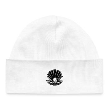 Clam with Pearl isolated on white background - Baby Organic Beanie - white - Front