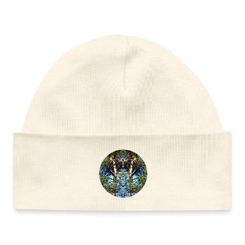Cœur du Mandala de la Nature dans l’Arbre - Bonnet bébé bio - blanc - Devant