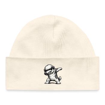 Taponage de la queue bobtail - Bonnet bébé bio - blanc - Devant