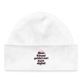 MEIN KÖRPER GEHÖRT MIR, AUCH DIGITAL! ♀ GIRLPOWER - Baby Organic Mütze - Weiß - Vorne