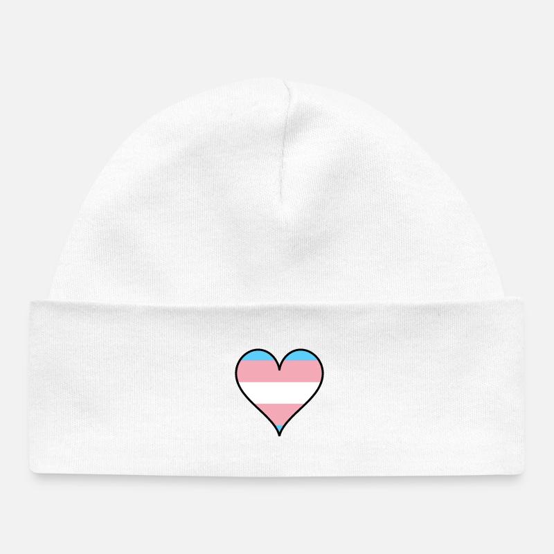 Cœur de la fierté trans - Bonnet bébé bio - blanc