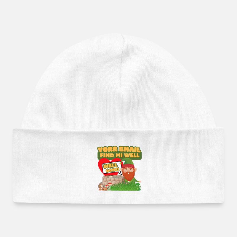 Votre e-mail Find Mi Well - Gnome Humour - Bonnet bébé bio - blanc