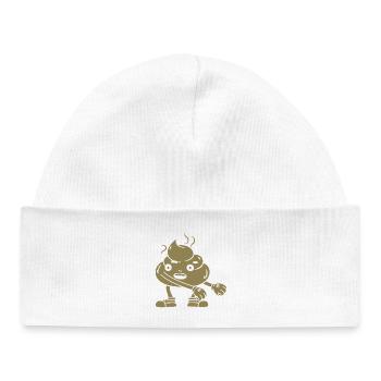 Funny poop pile dancing - Baby Organic Beanie - white - Front