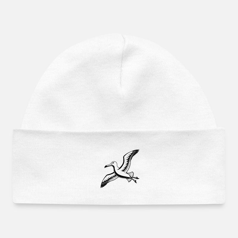 Albatros de Nouvelle-Zélande - Bonnet bébé bio - blanc