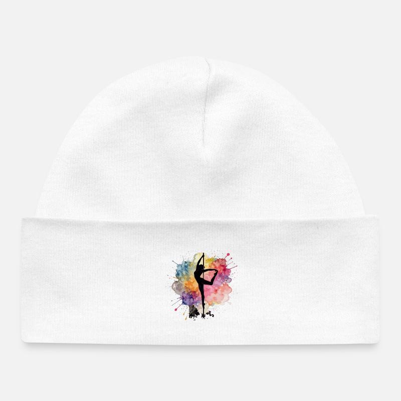 Silhouette Pole Dance – Design artistico ad acquerello - Cappellino neonato bio - bianco