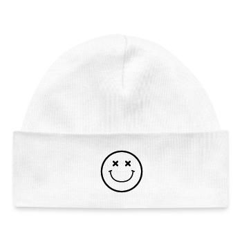 Smiley face - Baby Organic Beanie - white - Front