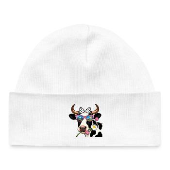 Cow Nature Goggles Mountains - Baby Organic Beanie - white - Front