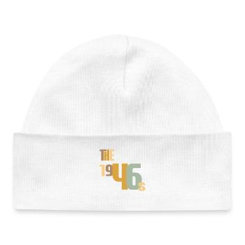 Vintage Year 1946 Birthday 80 Years Gift Idea - Baby Organic Beanie - white - Front