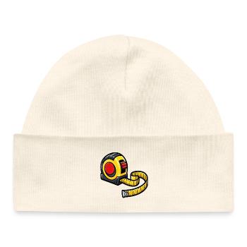 Mètre ruban bricolage outil - Bonnet bébé bio - blanc - Devant